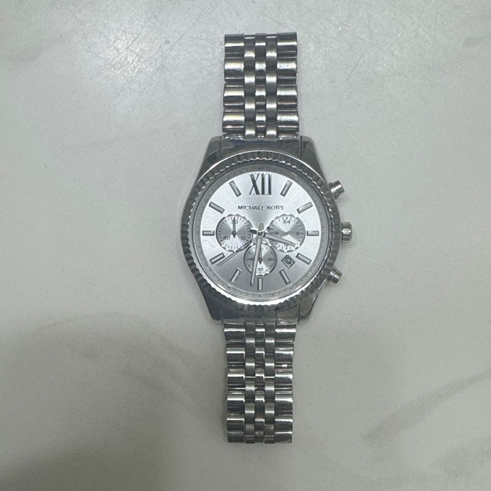 Michael Kors Metallic Silver Chronograph Watch
